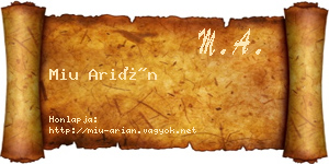 Miu Arián névjegykártya